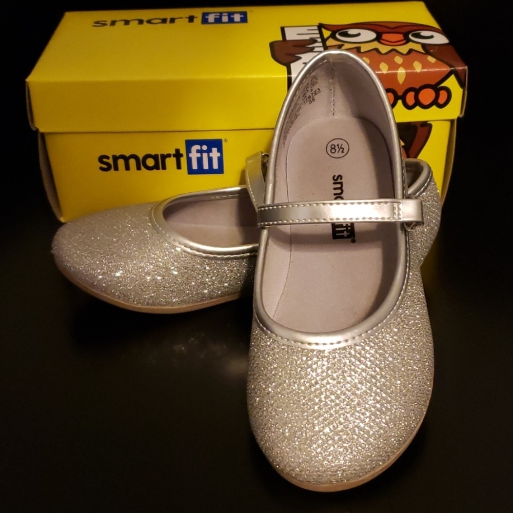 Toddler 8.5 Smart Fit Silver Mary Jane's